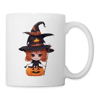 Helloween Kürbis Hexe - Tasse - Weiß - Rechts