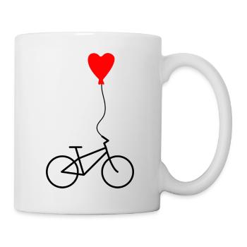 Herz-Fahrrad - Tasse - Weiß - Rechts
