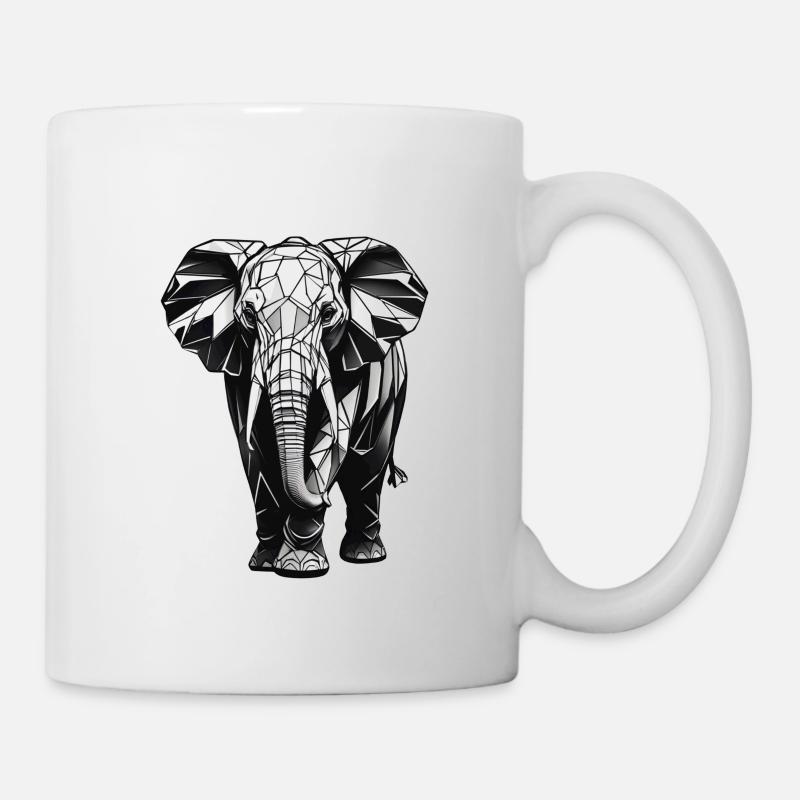 éléphant style géométrique - Mug blanc - blanc