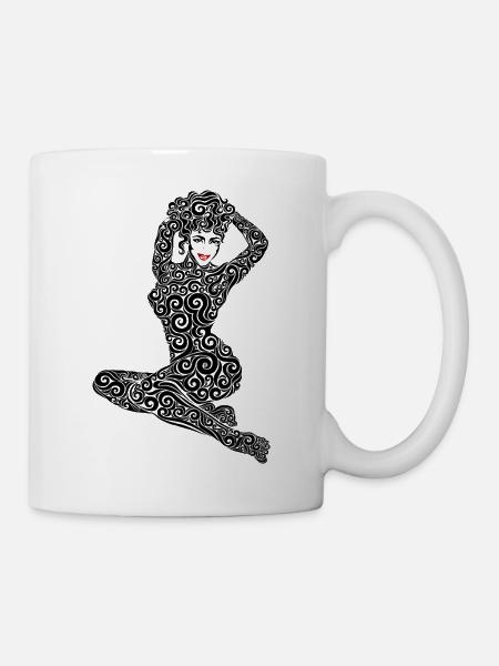Swirly PinUp - Tasse - Weiß