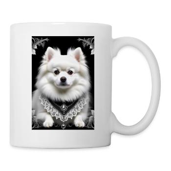 White Pomeranian - Miniature Spitz Light Poster & plus - Mug blanc - blanc - Droite