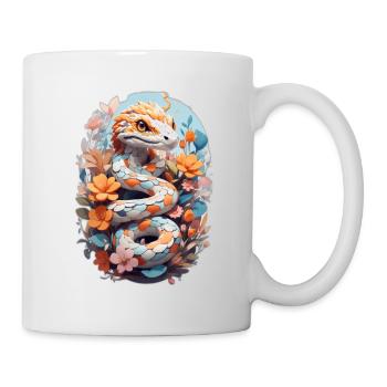 Lebendige Schlangen- und Fantasieblumen: Ein psychedelisches und - Tasse - Weiß - Rechts