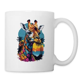 Safari urbain à Miami: girafe colorée - Mug blanc - blanc - Droite