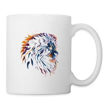 Regal Majesty: Lion Silhouette at Sunset - Mug - white - Right