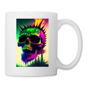 Crâne métallique - Mug blanc - blanc - Droite