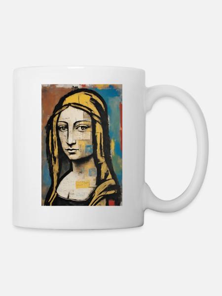 Joconde en Post-it Colorés - Mug blanc - blanc