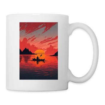 Sunset Kayak - Mug blanc - blanc - Droite