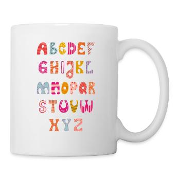 Alphabet, ABC for school beginners - Mug - white - Right