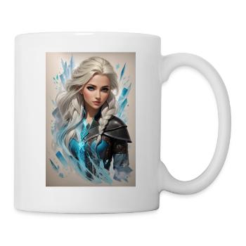 Frau weißes Haar - Tasse - Weiß - Rechts