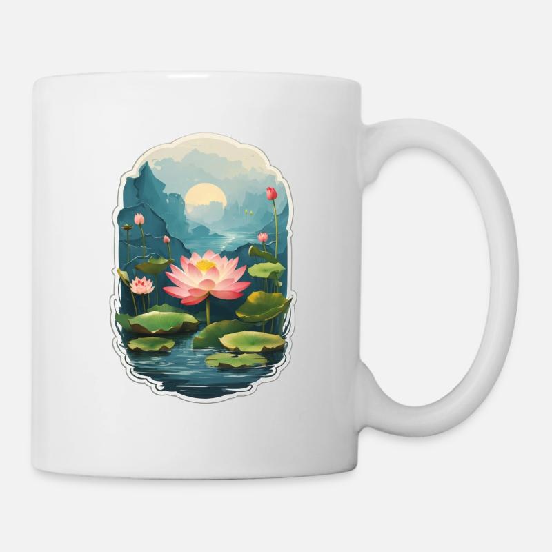 fleur de lotus - Mug blanc - blanc