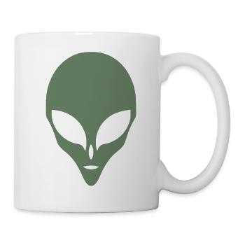 Alien Silhouette Head Face - Mug - white - Right
