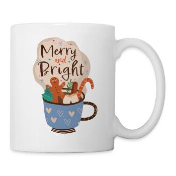 Merry and bright - Tasse - Weiß - Rechts