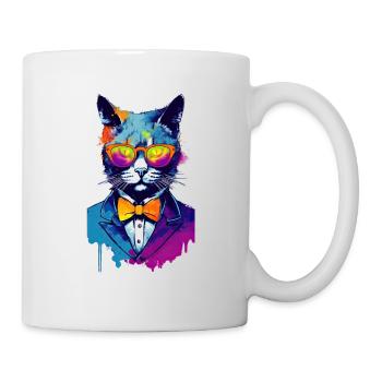 Chat pimpant dans un costume classique - Mug blanc - blanc - Droite