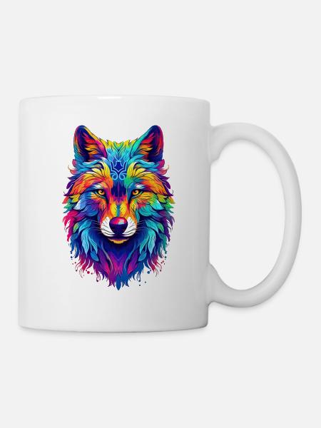 Aurora Spirit Wolf - Tasse - Weiß