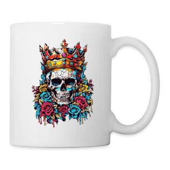 Totenkopf mit Krone - Tasse - Weiß - Rechts