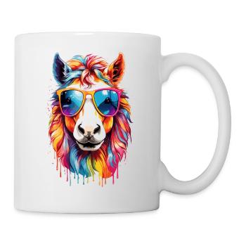 Rainbow Sun Pony: Colorful Horse - Mug - white - Right