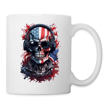 American Skull Flag Sunglasses Fashion - Mug - white - Right