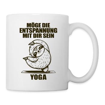 Lustiger Yoga Spruch Faultier - Tasse - Weiß - Rechts