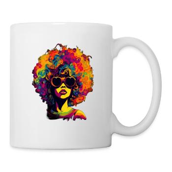 African Lady with Funky Afro Hairstyle - Mug - white - Right