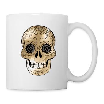Skull v.2 Gold - Mug - white - Right