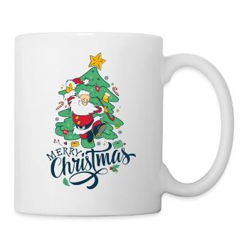 Fröhlicher Weihnachtsmann - Tasse - Weiß - Rechts