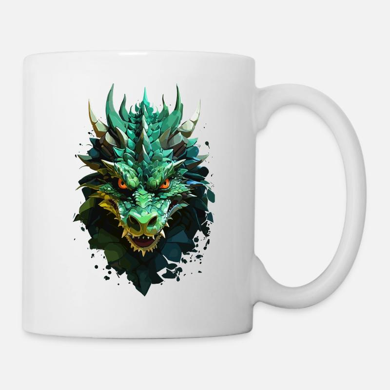 Schattiger Drache - Dunkle Pracht - Tasse - Weiß
