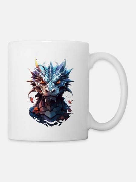 Düsterer Drache - Schattenglanz - Tasse - Weiß