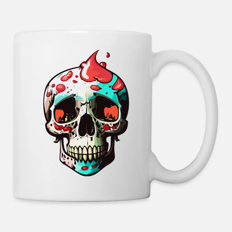 Œuvre d’art créative de crâne - Mug blanc - blanc