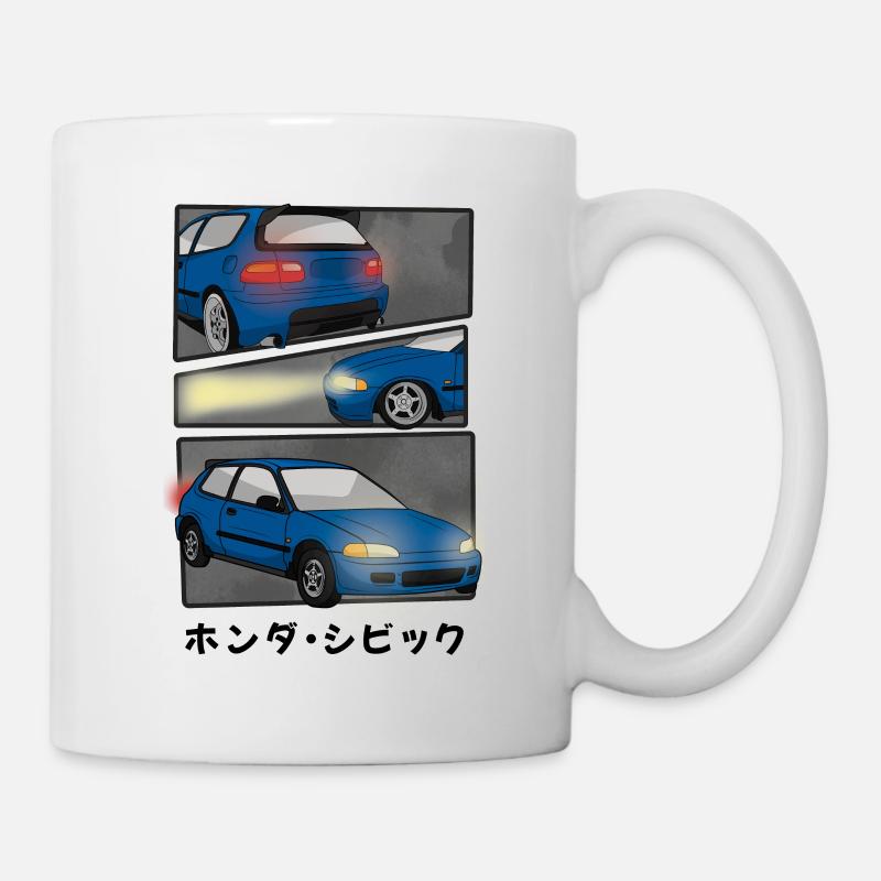 NIGHT BLUE CAR COMIC / HATCHBACK - Tasse - Weiß