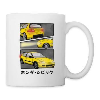 SUNRISE YELLOW CAR COMIC / HATCHBACK - Tasse - Weiß - Rechts