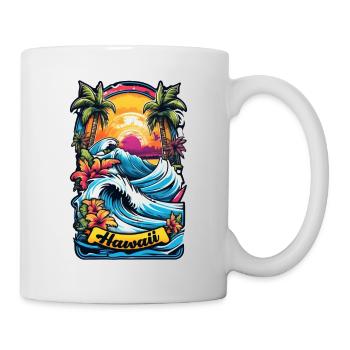 surf plage palmier soleil vacances - Mug blanc - blanc - Droite