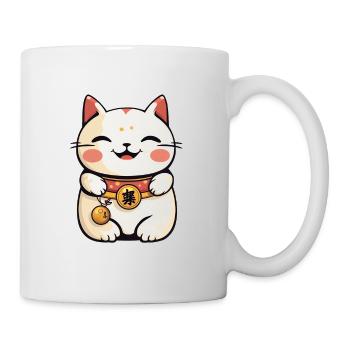 Maneki Neko Cat - Anime Shirt - Mug - white - Right