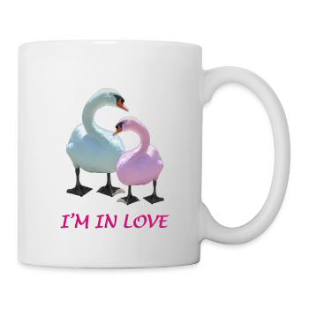 L’amour du cygne - Mug blanc - blanc - Droite