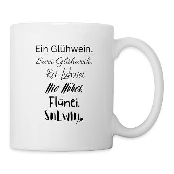 Glühwein lustiger Spruch Weihnachtsfeier - Tasse - Weiß - Rechts