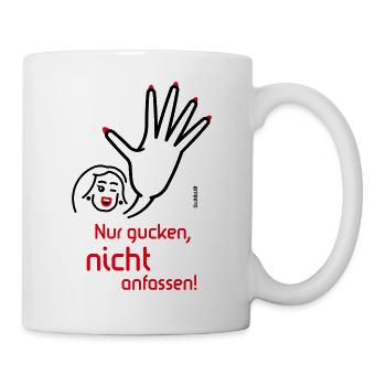 Nur Gucken, Nicht Anfassen! (Friendly / 2C) - Tasse - Weiß - Rechts