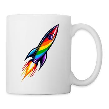 Rainbow Rocket | Rocket launch - Mug - white - Right