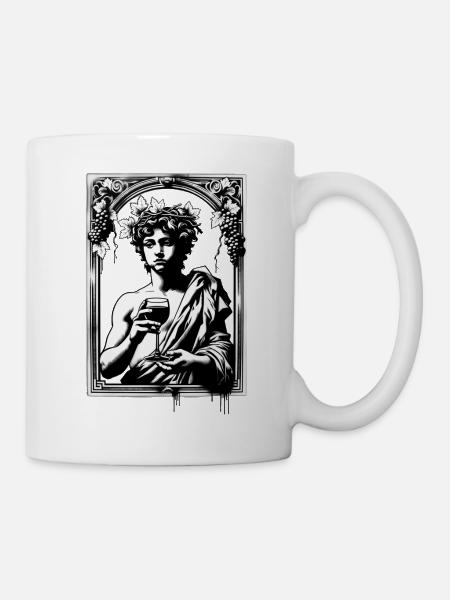 Bacchus trinkt heimlich Bier - Tasse - Weiß