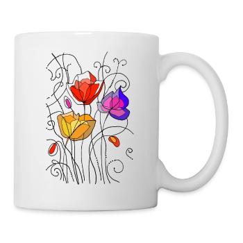Blumen - Tasse - Weiß - Rechts