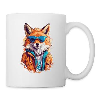 Cool Red Fox in Sunglasses - Mug - white - Right