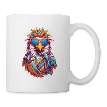 Cool Colourful Eagle in Sunglasses - Mug - white - Right