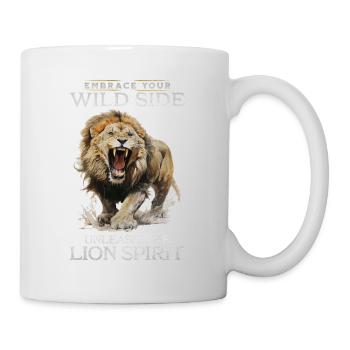 lion, lion head, strong, wild, pride, brave, royal, - Mug - white - Right