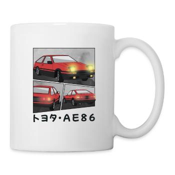 LAVA RED CAR COMIC / POP UP HEADLIGHTS HATCHBACK - Mug - white - Right