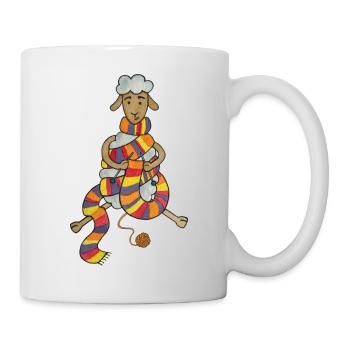 Cute Sheep Knitting Crochet Wool - Mug - white - Right