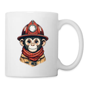 Pompier singe | Sapeurs-pompiers Äffle - Mug blanc - blanc - Droite