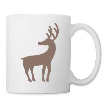 Rentier Weihnachten Christmas Geschenk - Tasse - Weiß - Rechts