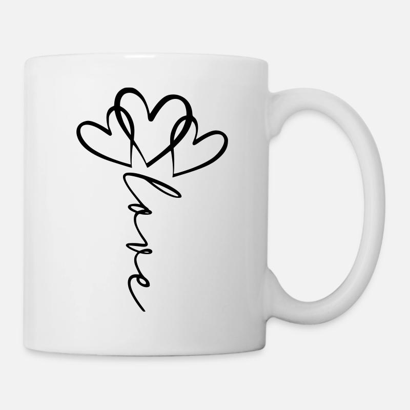 Love Font Heart Flower - Mug - white
