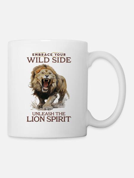 Löwe Löwenkopf Stark Wild Stolz Mutig Königlich - Tasse - Weiß