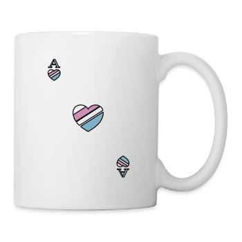 Carte à jouer As de Coeur Bleu blanc rose - Mug blanc - blanc - Droite