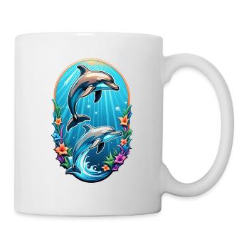 Delfin & Ozean - Tasse - Weiß - Rechts