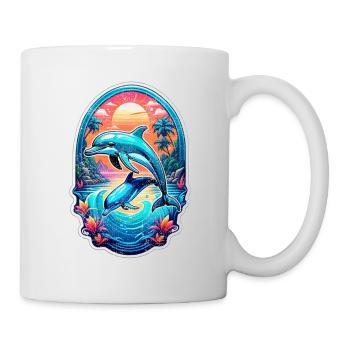 Delfin & Ozean - Tasse - Weiß - Rechts